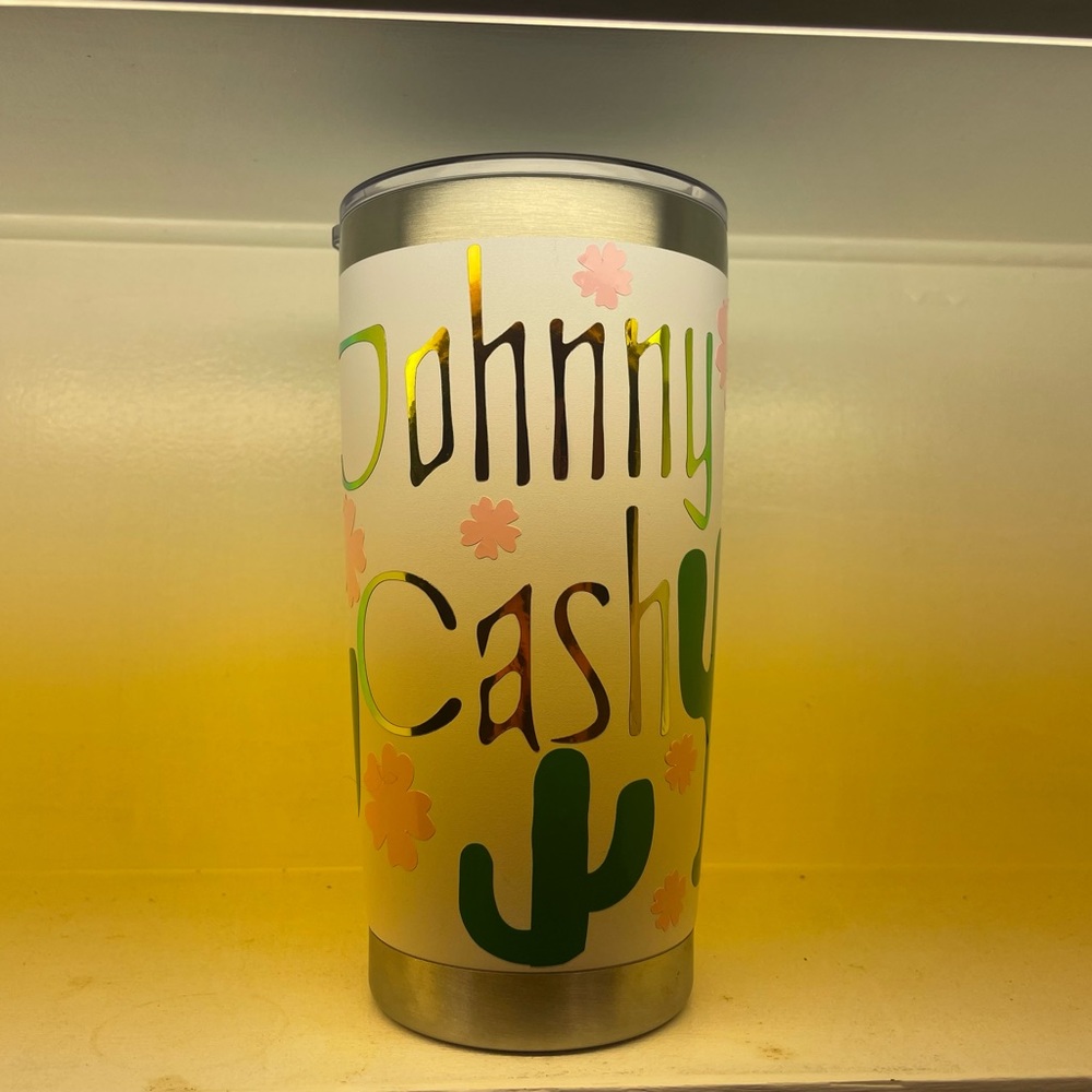 Johnny Cash Cactus Tumbler